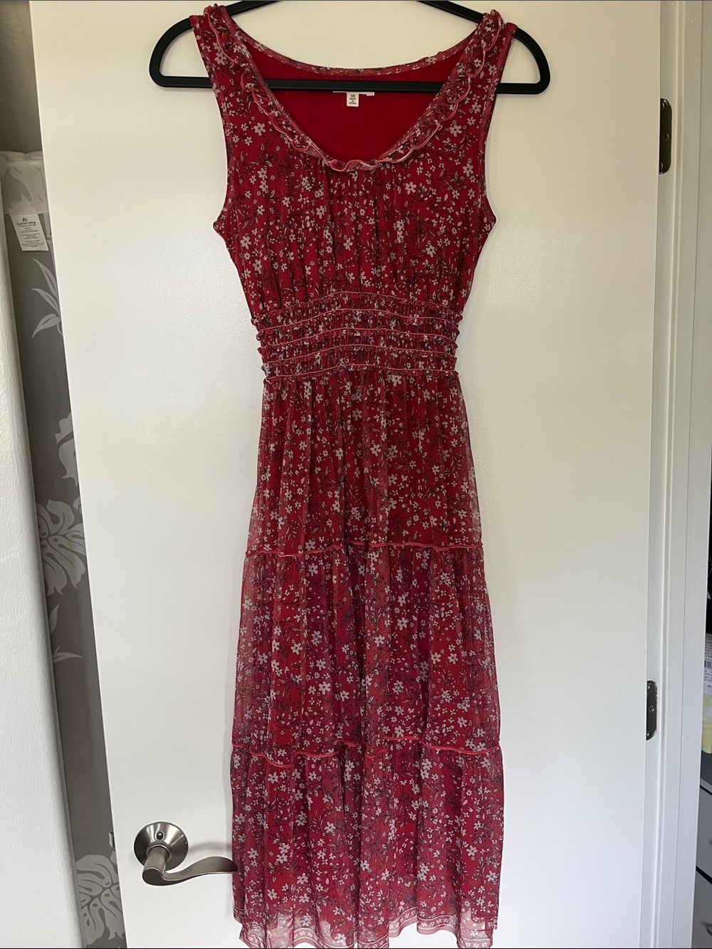 Max Studio Red Floral Midi Dress